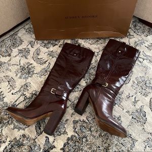 Audrey Brooke Brown Leather Boots 7.5